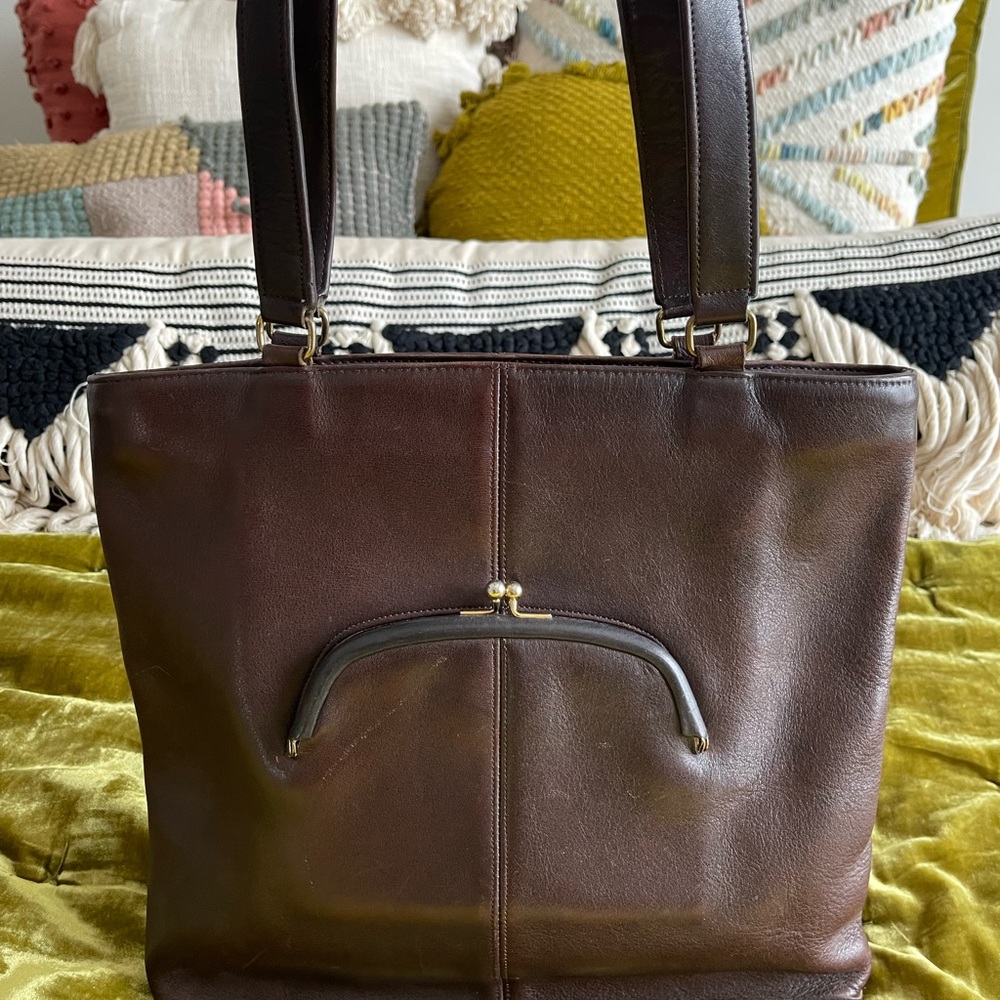 Vintage Coach NYC Kisslock Shoulder Tote